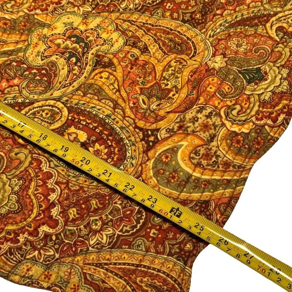 VTG Paisley Floral Quilted Pillow Shams 2 PCs Standard Cotton Cottage Farm
